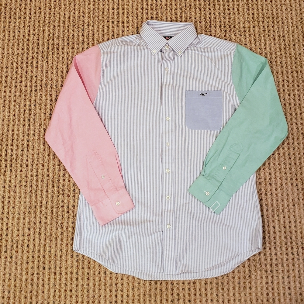 MENS VINEYARD VINES COLOR BLOCK SLIM FIT TUCKER SHIRT - Size M - Picture 2 of 6